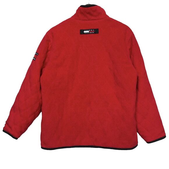 Tommy Hilfiger Red Quilted Jacket Women's Size M Full Zip with Pockets - Picture 10 of 14